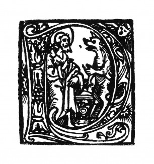 Инициал (буквица) D, выполненный Эрхардом Шёном для Missale des Bistums Eichstatt. Нюрнберг, 1517