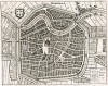 Харлем (Гарлем) Haerlema с высоты птичьего полета. План составил Маттеус Мериан. Франкфурт-на-Майне, 1695