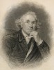 Джон Хантер (1728--1793) -- шотландский медик, анатом и военный хирург (первым препарировал слона, умершего в зоопарке Эдинбурга) (фронтиспис тома X "Библиотеки натуралиста" Вильяма Жардина, изданного в Эдинбурге в 1843 году)