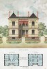 Дом с разноцветным шатровым навесом в предместье Парижа Мелан (из популярного у парижских архитекторов 1880-х Nouvelles maisons de campagne...)