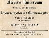 Титульный лист второго тома знаменитой энциклопедии "Вселенной Мейера". Meyer's Universum, Oder, Abbildung Und Beschreibung Des Sehenswerthesten Und Merkwurdigsten Der Natur Und Kunst Auf Der Ganzen Erde, Хильдбургхаузен, 1833 год.