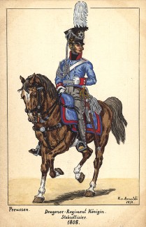 1808 г. Штаб-офицер прусских драгун. Коллекция Роберта фон Арнольди. Германия, 1911-29
