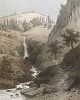 Водопад в Ливане (Le Pays d'Israel collection de cent vues prises d'après nature dans la Syrie et la Palestine par C. W. M. van de Velde. Париж. 1857 год. Лист 98)