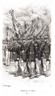 Французские гренадеры летом 1870 года (из Types et uniformes. L'armée françáise par Éduard Detaille. Париж. 1889 год)
