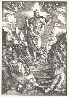 Воскресение. Ксилография, выполненная по гравюре Альбрехта Дюрера 1510 года из издания "Albrecht Dürer. Sein Leben und einer Auswahl seiner Werke", Мюнхен, 1910 год