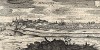 Вид на город Сандомир с высоты птичьего полета. Sendomir. Ксилография Фредерика ван Хульсиуса. Нюрнберг, 1632