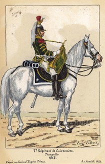 1812 г. Трубач 7-го кирасирского полка французской армии. Коллекция Роберта фон Арнольди. Германия, 1911-28