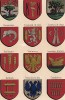 Гербы французских цеховых организаций в Средние века (из Les arts somptuaires... Париж. 1858 год)