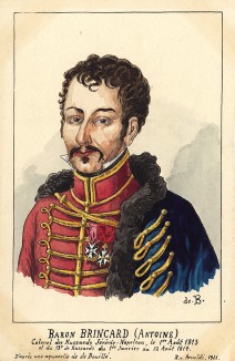Полковник барон Бринкар, командир гусарского полка Жерома Наполеона в 1813 г. и 13-го гусарского полка в 1814 г. Коллекция Роберта фон Арнольди. Германия, 1911-29