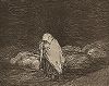Смертное ложе. Лист 62 из известной серии офортов знаменитого художника и гравёра Франсиско Гойи "Бедствия войны" (Los Desastres de la Guerra). Представленные листы напечатаны в Мадриде с оригинальных досок около 1900 года. 