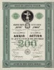 Акционерное общество "Перун" (Société anonyme "Péroune"). Акция в 200 рублей на предъявителя. Санкт-Петербург, 1912 год