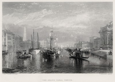 Большой канал в Венеции (лист из альбома "Галерея Тёрнера", изданного в Нью-Йорке в 1875 году)