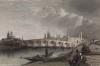 Вид на Большой Каменный мост и Кремль со стороны Москва-реки. Russia illustrated. Лондон, 1835