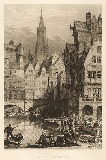 Старый ганзейский город. Лист из серии "Галерея офортов". Лондон, 1880-е