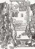 Дурак, не рассчитавший свой силы (иллюстрация к главе 15 книги Себастьяна Бранта "Корабль дураков", гравированная Дюрером в 1494 году)