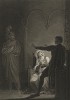 Иллюстрация к трагедии Шекспира "Гамлет", акт III, сцена IV: Гамлет видит призрака в комнате королевы. Graphic Illustrations of the Dramatic works of Shakspeare, Лондон, 1803.