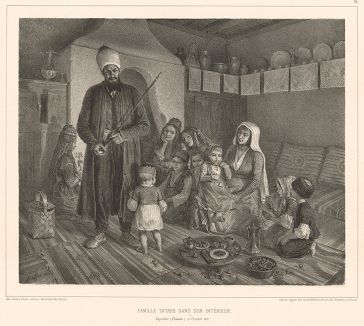 21 октября 1837 года. Интерьер жилища крымских татар (из Voyage dans la Russie Méridionale et la Crimée... Париж. 1848 год (лист 78))