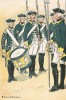 Гренадеры шведского пехотного полка Östgöta в униформе образца 1765-78 гг. Svenska arméns munderingar 1680-1905. Стокгольм, 1911