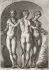 Три очаровательные Грации. Лист из Sculpturae veteris admiranda ... Иоахима фон Зандрарта, Нюрнберг, 1680 год. 
