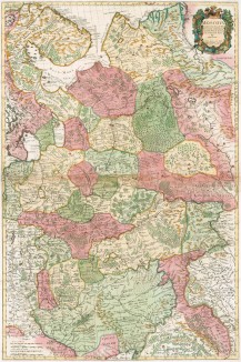 Московия. Moscovy. Corrected from the Observations communicated to the Royal Society at London and Paris by John Senex. Карту составил английский картограф и путешественник Джон Сенекс (1678-1740). Лондон, 1712