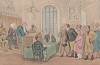 Доктор Синтакс заседает в суде. Иллюстрация Томаса Роуландсона к поэме Вильяма Комби "Путешествие доктора Синтакса в поисках живописного". Лондон, 1881