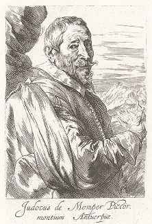 Портрет Йоста Момпера работы Антониса ван Дейка. Лист из его знаменитой "Иконографии". 
