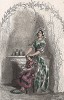 Леди Жасмин заплетает косы своей дочери. Les Fleurs Animées par J.-J Grandville. Париж, 1847