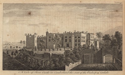 Замок Роуз, резиденция епископа Карлайла (Англия) (из A New Display Of The Beauties Of England... Лондон. 1776 г. Том 2. Лист 190)