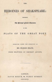 Титульный лист издания The Heroines of Shakеspeare… Лондон, 1850-е гг.