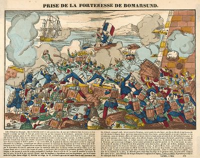 Взятие крепости Бомарсунд в августе 1854 года. Эпинальская картинка, Париж, 1850-е гг. 