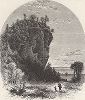 Скала Причуда Робинсона на берегу озера Мичиган, штат Мичиган. Лист из издания "Picturesque America", т.I, Нью-Йорк, 1872.