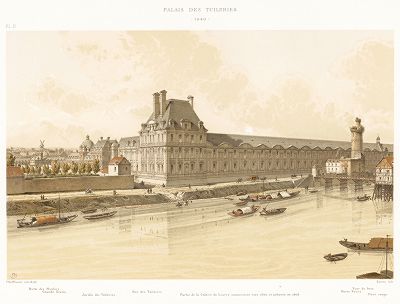 Дворец Тюильри в 1640 году. Paris à travers les âges..., Париж, 1885. 