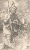 Святой Христофор и отшельник. Гравюра Альбрехта Дюрера, выполненная в 1521 году (Репринт 1928 года. Лейпциг)