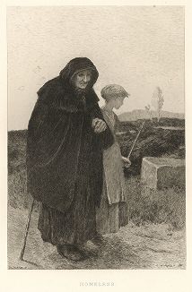 Бездомные. Лист из серии "Галерея офортов". Лондон, 1880-е