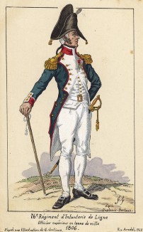 1806 г. Старший офицер 76-го полка французской линейной пехоты в униформе для выхода в свет. Коллекция Роберта фон Арнольди. Германия, 1911-28