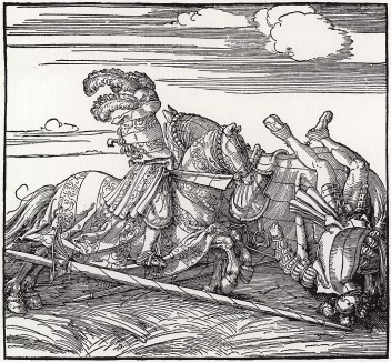 Максимилиан I выбивает из седла Никласа фон Фирмена (гравюра Дюрера из Жизнеописания императора Максимилиана I)