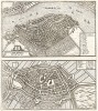 Детальный план городов Дордрехт и Брилле в провинции Южная Голландия. Dordracum. Briela. Выполнил Маттеус Мериан. Франкфурт, 1645