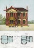 Эскиз загородного дома с фасадом, украшенным лепниной (из популярного у парижских архитекторов 1880-х Nouvelles maisons de campagne...)
