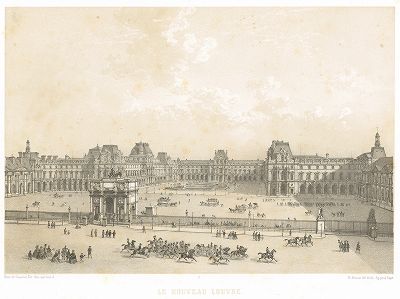 Лувр. Вид со стороны дворца Тюильри (из работы Paris dans sa splendeur, изданной в Париже в 1860-е годы)