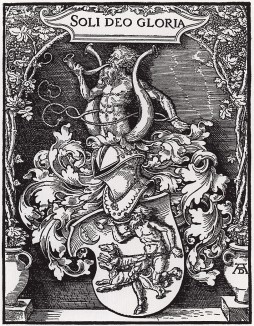 Герб математика и архитектора Иоганна Черте, гравированный Дюрером в 1521 году