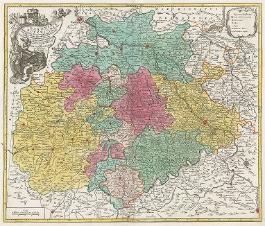 Карта Саксонии. Saxoniae Superioris praesertum Electoralis Circulus