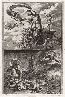 Удача (добрая Фортуна) и неудача (злая Фортуна). "Iconologia Deorum,  oder Abbildung der Götter ...", Нюренберг, 1680. 
