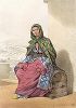 Дагестанская женщина из Тарковского шамхальства. "Costumes du Caucase" князя Гагарина, л. 39, Париж, 1840-е гг. 