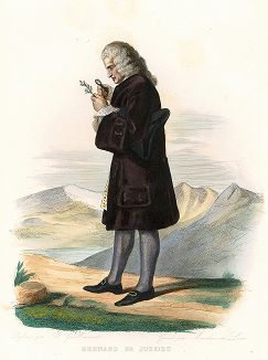 Бернар де Жюссьё (1699-1777) - французский ботаник. Лист из серии Le Plutarque francais..., Париж, 1844-47 гг. 