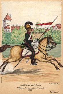 1812 г. Нижний чин французской легкой кавалерии. Коллекция Роберта фон Арнольди. Германия, 1911-29