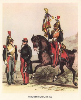 Французские драгуны в 1845 году (из популярной в нацистской Германии работы Мартина Лезиуса Das Ehrenkleid des Soldaten... Берлин. 1936 год)