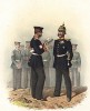 Офицеры 3-го и 4-го полков прусской лейб-гварди в униформе образца 1870-х гг. Preussens Heer. Берлин, 1876
