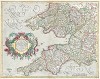 Карта Корнуолла, Девона, Сомерсетшира и других провинций юго-западной Англии. Cornubia, Devonia, Somersetus, Dorcestria, Wiltonia, Glocestria etc. Составил Герхард Меркатор. Амстердам, 1632