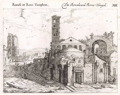Храм Ромула на форуме Веспасиана в Риме. 