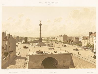 Площадь Бастилии в 1841 году. Paris à travers les âges..., Париж, 1885. 